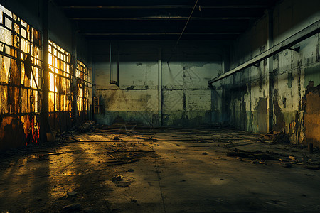 废墟工厂的窗户图片