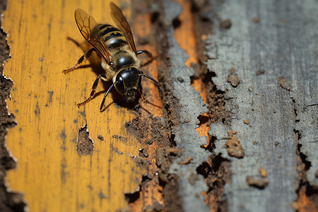 大树上的昆虫蜜蜂图片