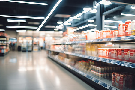 超市货架上的食品图片