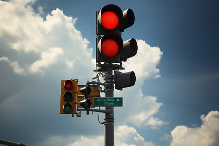 交通信号控制的信号灯图片