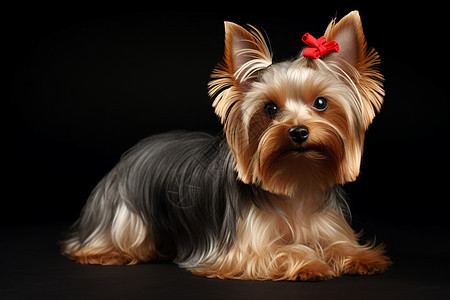 美丽剪毛的约克夏狗狗图片