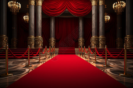 电影节红毯豪华剧院的红毯背景