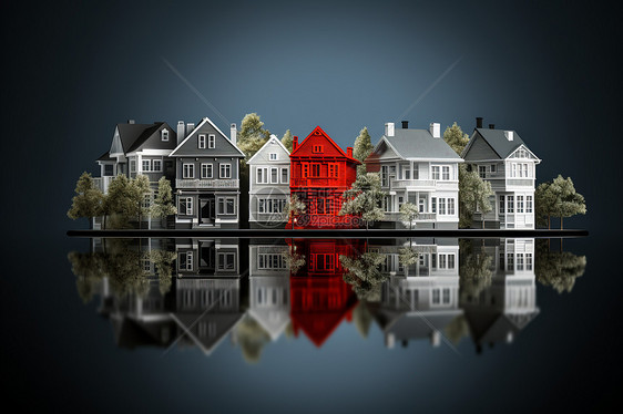 湖畔房子图片