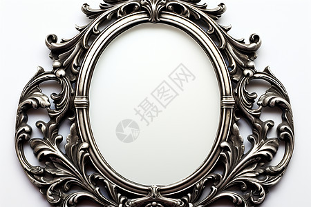 银质镜框装饰的镜子图片