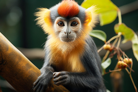 野生哺乳动物的红头猴子图片