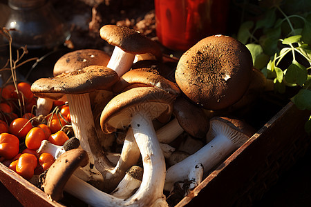 健康饮食的蘑菇背景图片