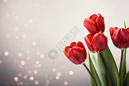 红色的郁金香花卉背景图片