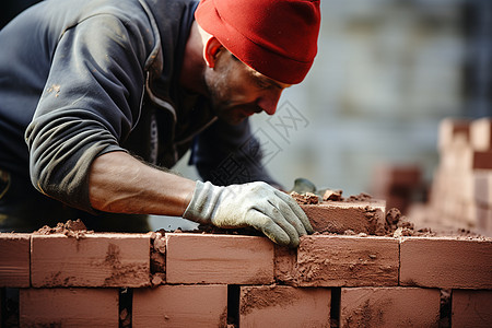 建筑施工工地的建筑工人背景图片