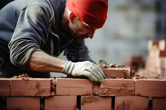 建筑施工工地的建筑工人图片