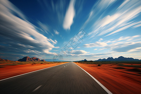 空旷的荒野道路图片