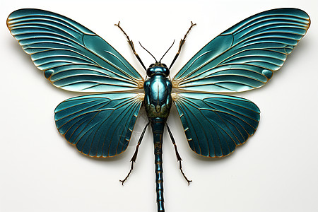 蓝色的金属蜻蜓图片