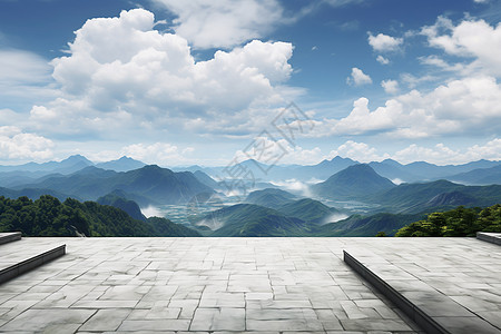 山顶的砖石平台图片