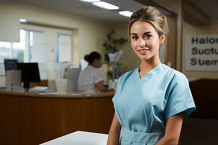 年轻的女护士背景图片
