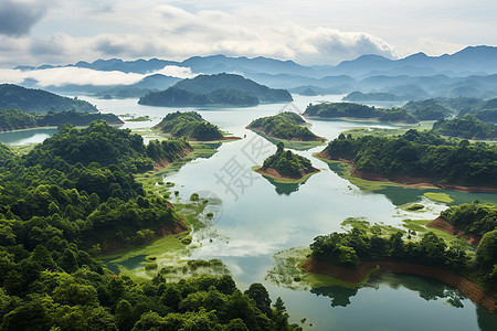 湖泊里的小岛图片