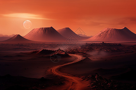 火星上的群山图片