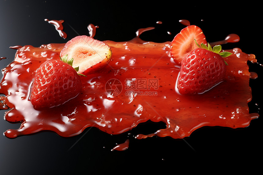 诱人的草莓果酱图片