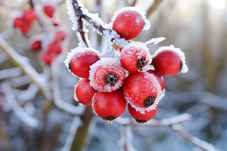 冬日树上的红果图片