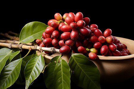 新鲜的咖啡豆背景图片