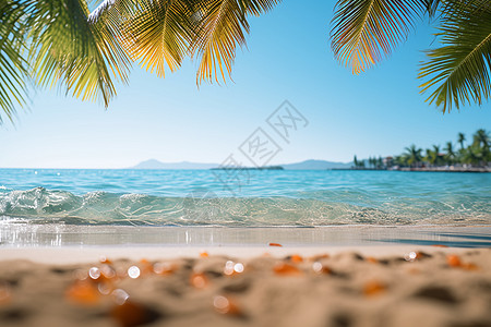 椰树下的沙滩图片