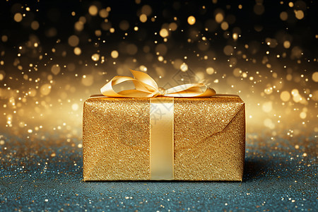 圣诞节黄金礼盒背景图片