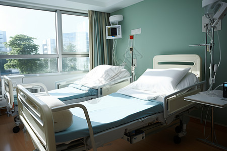 病房里面空旷的床背景图片