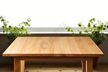 室内空旷的木质桌子背景图片