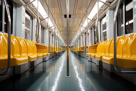 地铁上的黄色椅子图片