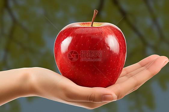 清新红苹果图片