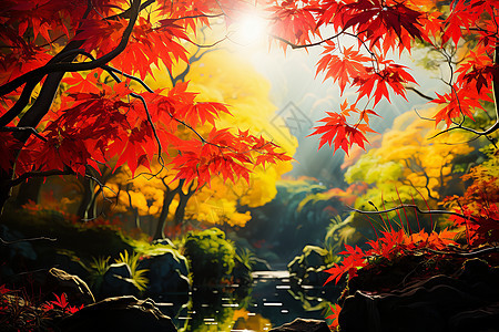 秋季森林的美丽景观图片