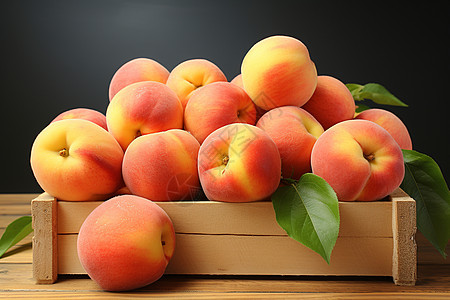 新鲜熟透的桃子背景图片