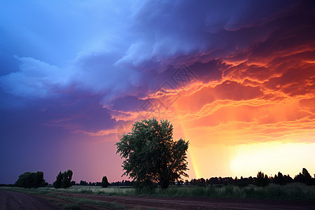 暴风雨前的夕阳图片