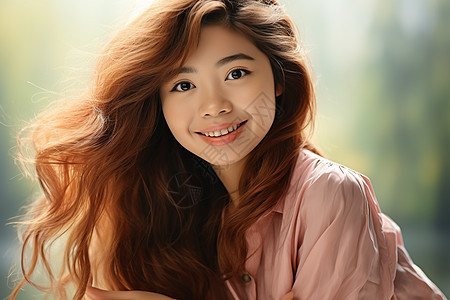 微笑迷人的亚洲少女图片
