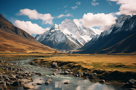 山脉的绚丽景色图片