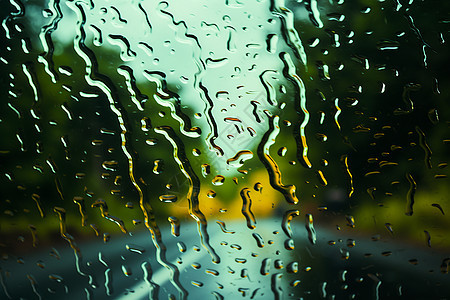 雨滴打在玻璃上图片