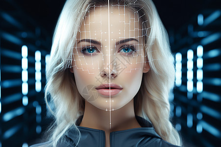 人脸识别技术背景图片
