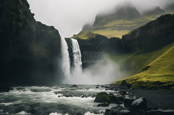冰岛瀑布之美图片