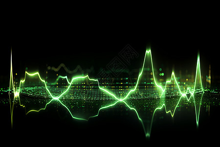 绿色的声波信号冲动高清图片