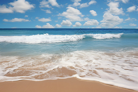 蓝天下的海滩背景图片