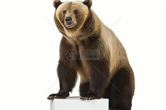 趴在台子上的棕熊图片
