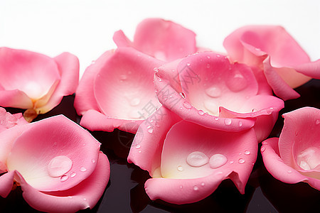 玫瑰花瓣上的水珠图片