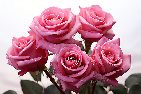粉红玫瑰上的水珠图片