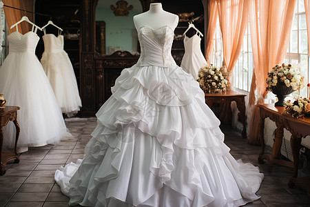 高贵典雅的婚纱背景图片