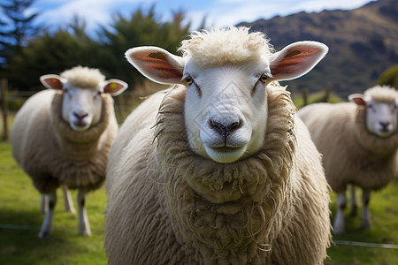 牧场的绵羊背景图片