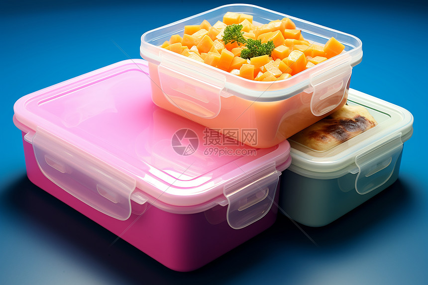 装满食物的餐盒图片