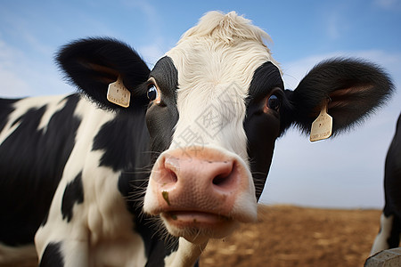 草地上一头奶牛图片