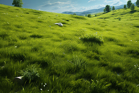 草原上小草大草原上的绿草背景