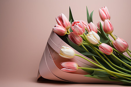 春日粉红花束背景图片