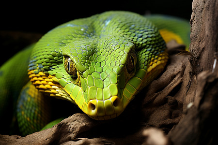一条绿蛇图片