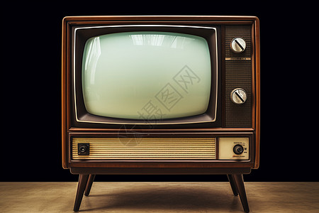 复古电视机棕色的古董收藏电视机背景