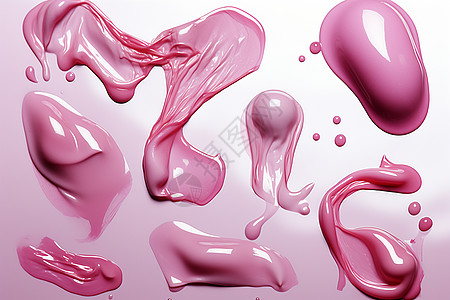流动的抽象粉色液体图片
